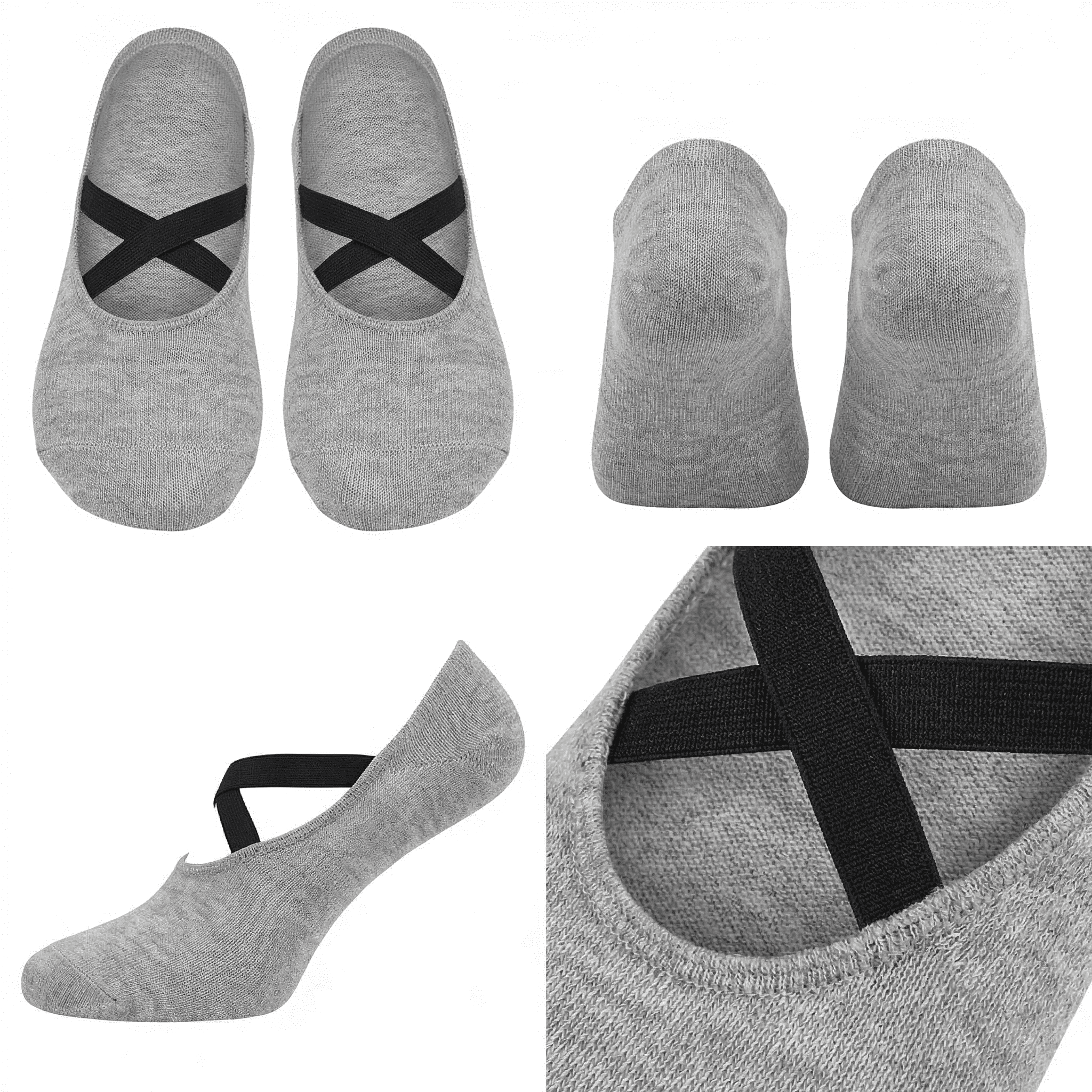 Chaussettes Yoga — Gris Chiné 2
